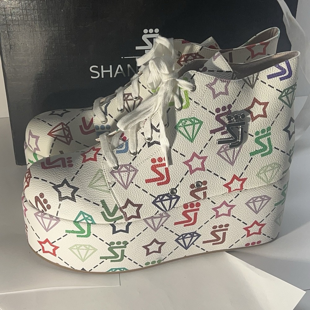 Shane Justin Multicolor Platform Shoes Size 42 us 10.5 With Box, Dust Bags & Lac - Picture 2 of 12